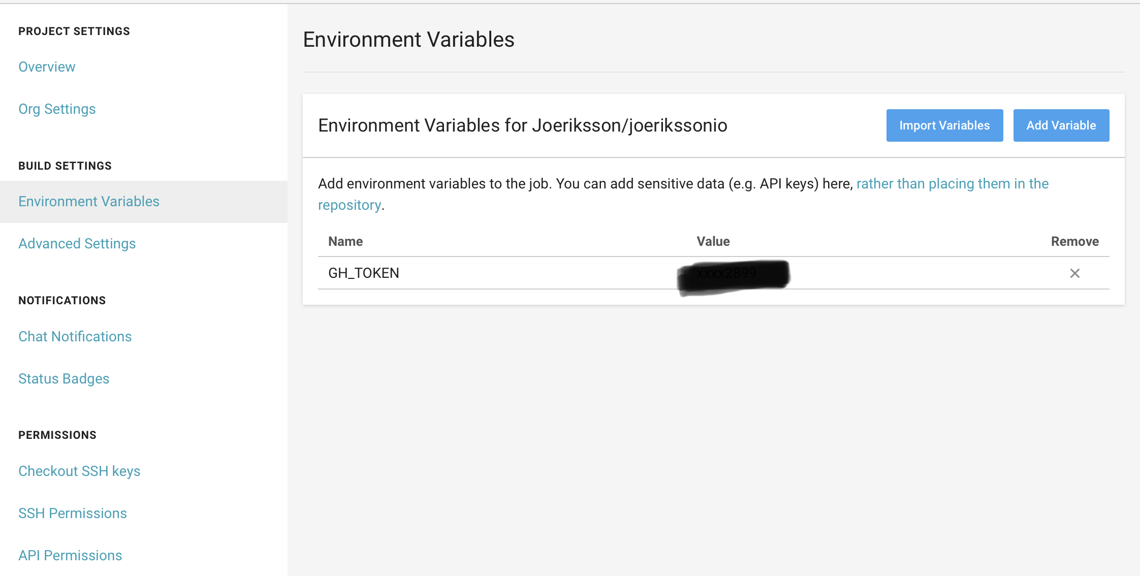 CircleCI Environment Variable
