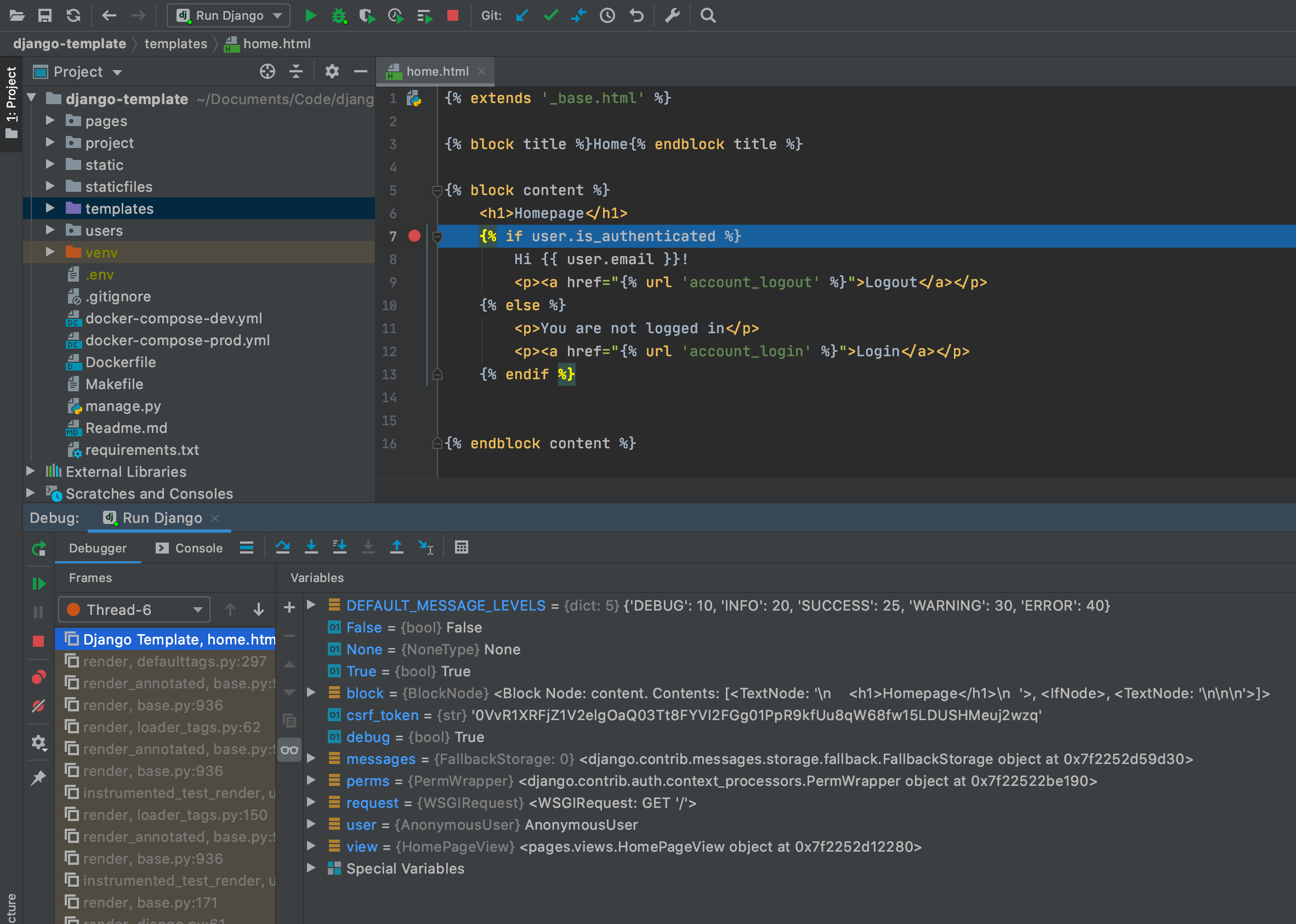 Debugging in the Docker container